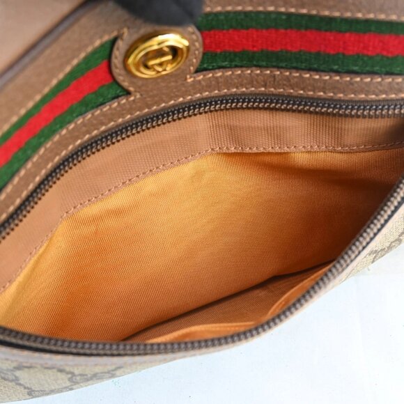 Authentic GUCCI GG Sherry PVC Leather Brown Shoulder Bag bsj630-121025 - Picture 13 of 16